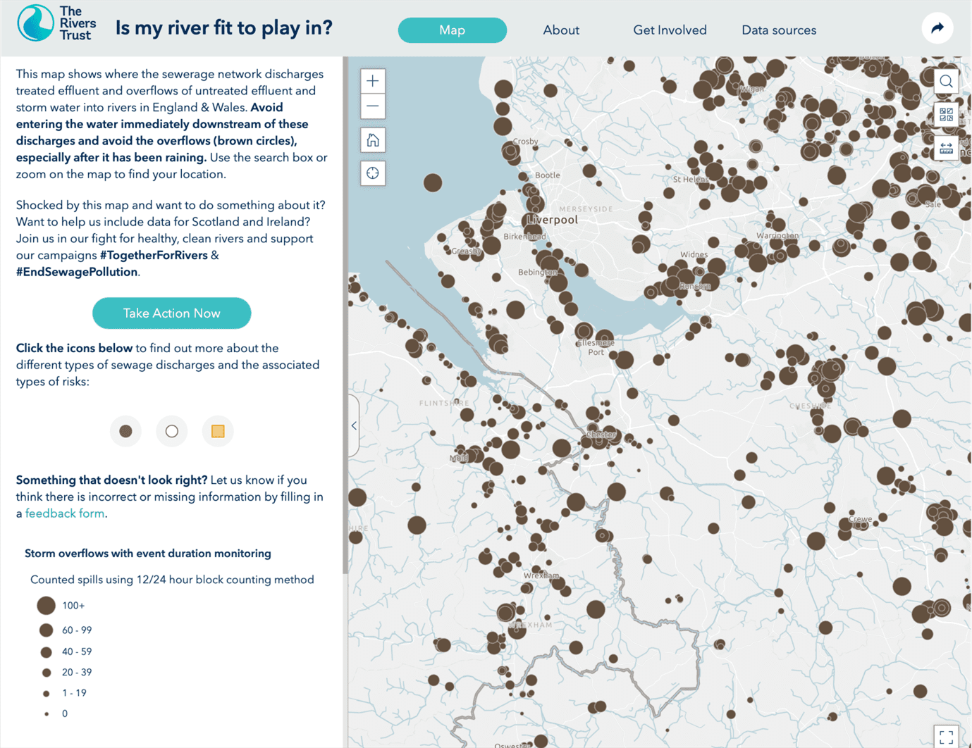 The Rivers Trust clean rivers map powered by GIS technology