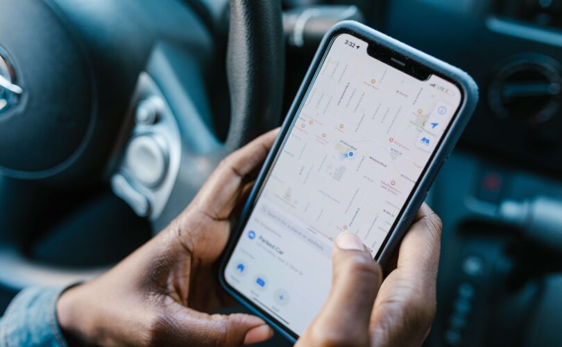 iPhone maps GIS used to find directions for driving