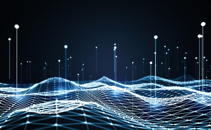 3d rendering big data visualization digital data threads plot network