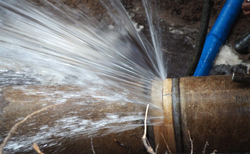Burst pipe or leaking pipe is under repairing