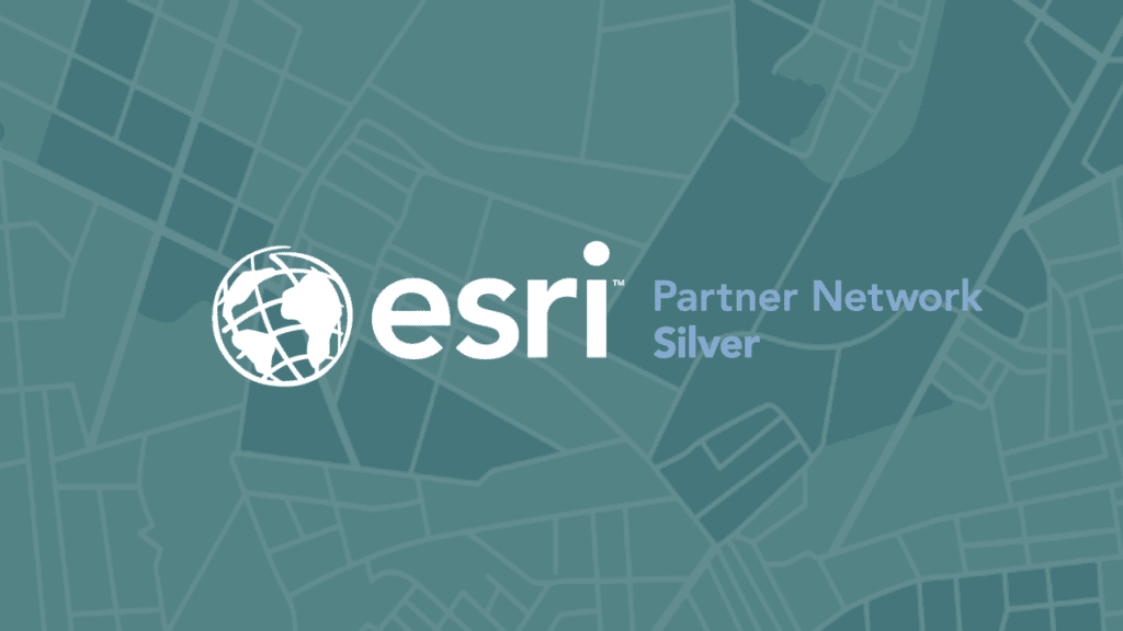 Esri Silver Partner Logo on map style background