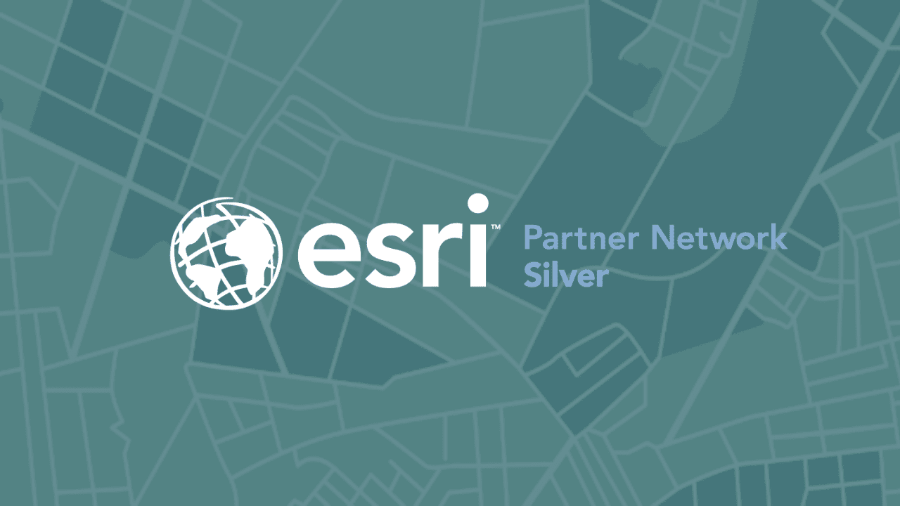 Esri Silver Partner Logo on map style background