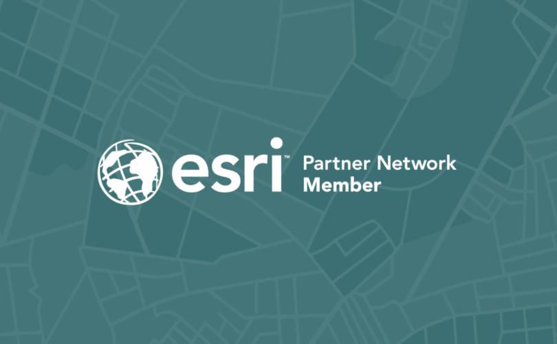 Esri Silver Partner Logo on map style background
